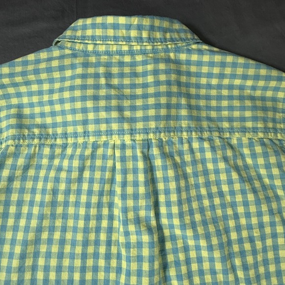 Free Assembly Shirt Boys 8 Blue Yellow Gingham Button Front Long Sleeve Cotton - Picture 11 of 11